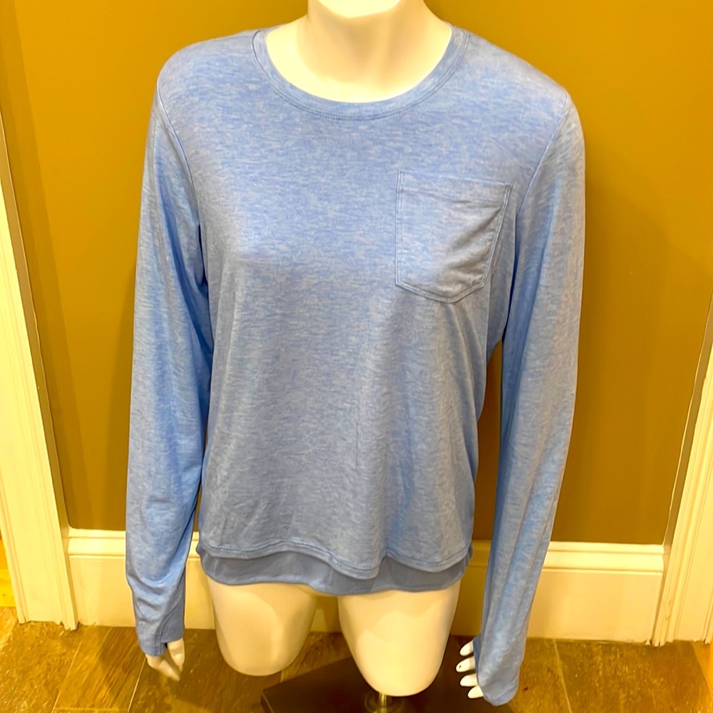 Athleta Girl XXL (16) long sleeve blue top